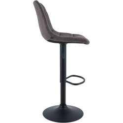 Tabouret de bar Mapun, tissu gris foncé