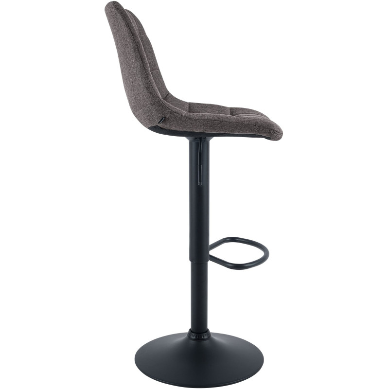 Tabouret de bar en tissu Mapun gris foncé