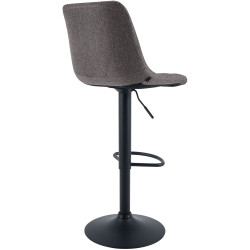 Tabouret de bar en tissu Mapun gris foncé