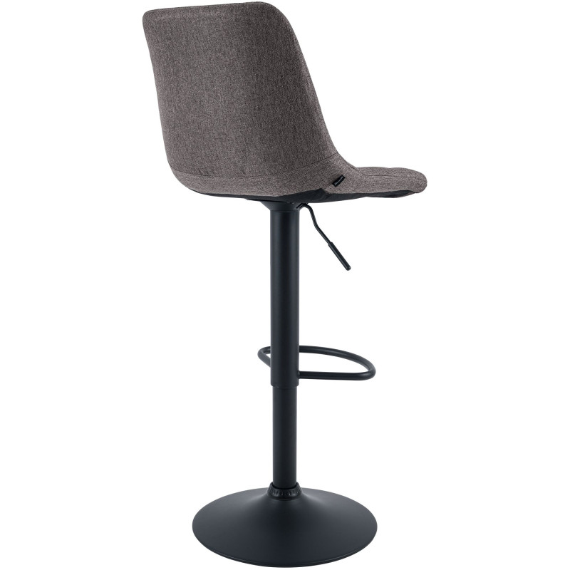 Tabouret de bar Mapun, tissu gris foncé