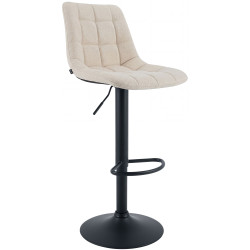 Tabouret de bar Mapun, tissu crème