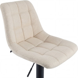 Tabouret de bar Mapun, tissu crème