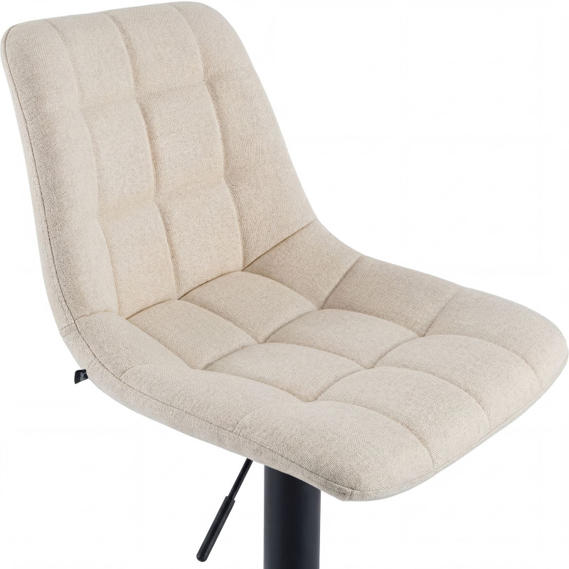 Tabouret de bar en tissu Mapun crème
