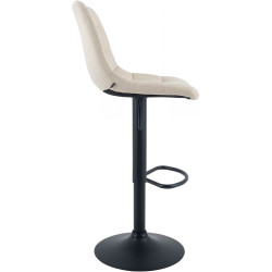 Tabouret de bar Mapun, tissu crème