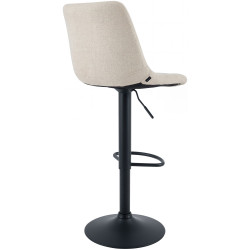 Tabouret de bar Mapun, tissu crème