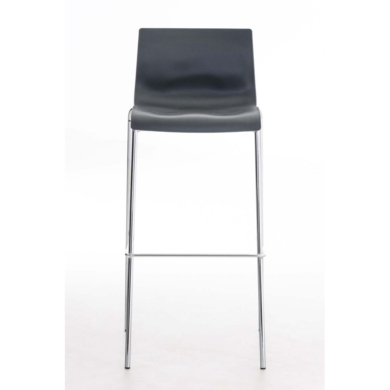 Sgabello design Hoover in polipropilene grigio,cromo