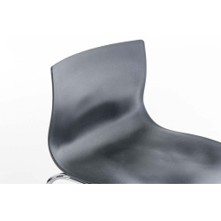 Tabouret de bar Hoover, chromé, structure à 4 pieds gris