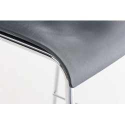 Sgabello design Hoover in polipropilene grigio,cromo