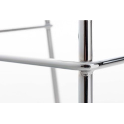 Tabouret de bar Hoover, chromé, structure à 4 pieds gris