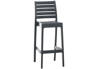 Sgabello Ares in polipropilene grigio scuro