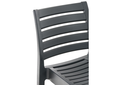 Sgabello Ares in polipropilene grigio scuro