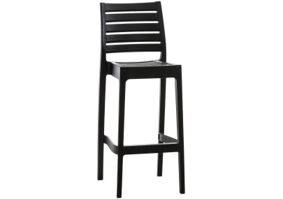 Sgabello Ares in polipropilene nero