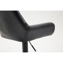 Tabouret de bar Braga, similicuir B noir
