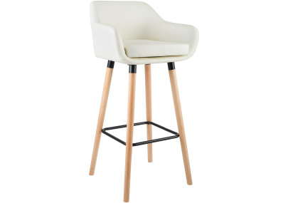 Tabouret de bar Grant simili cuir crème