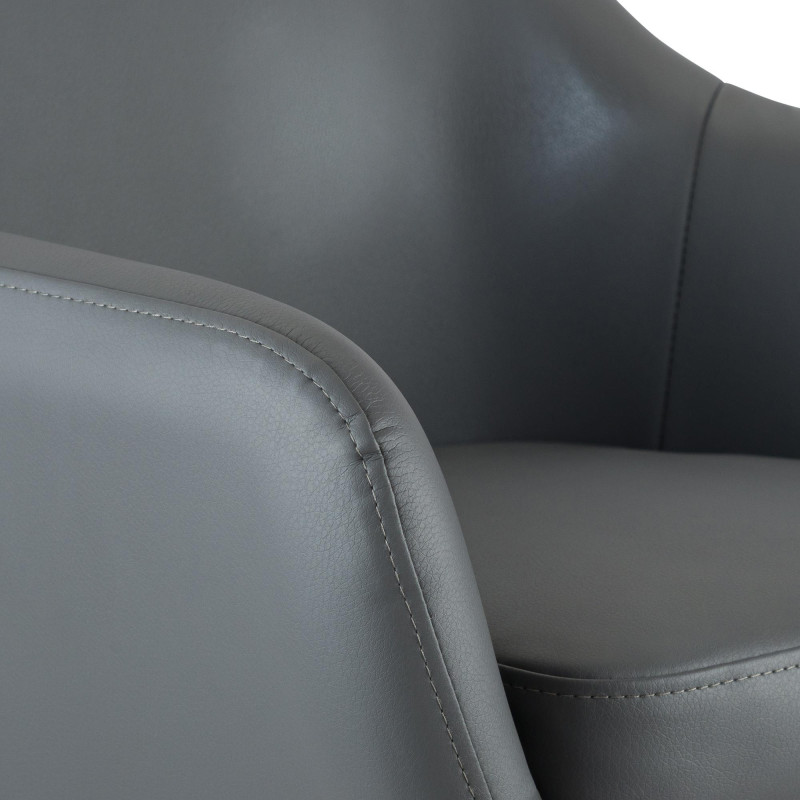 Tabouret de bar Grant en similicuir gris