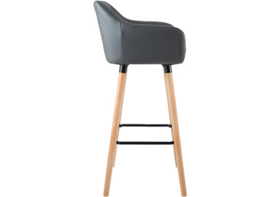 Tabouret de bar Grant simili cuir gris