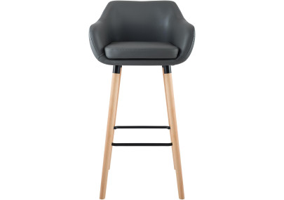Tabouret de bar Grant simili cuir gris