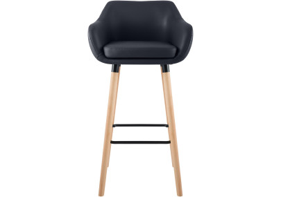 Sgabello Grant in pelle sintetica nero