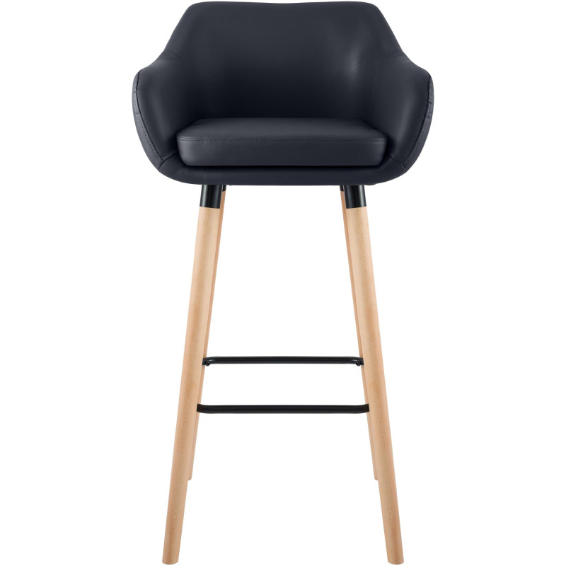 Tabouret de bar Grant en similicuir noir