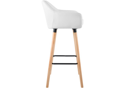 Taburete de Bar Grant Cuero Sintético Blanco