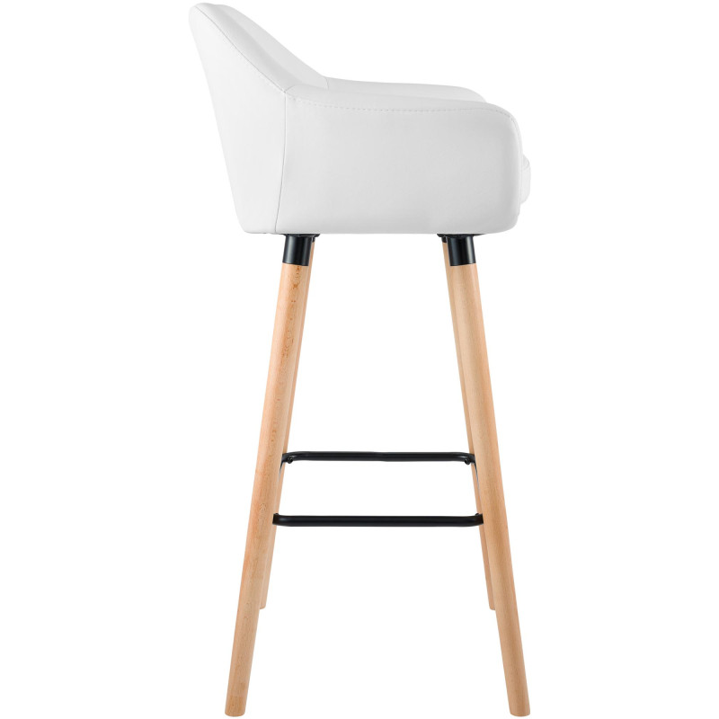 Sgabello Grant in pelle sintetica bianco