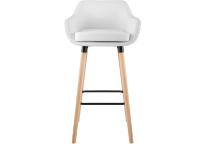 Taburete de Bar Grant Cuero Sintético Blanco