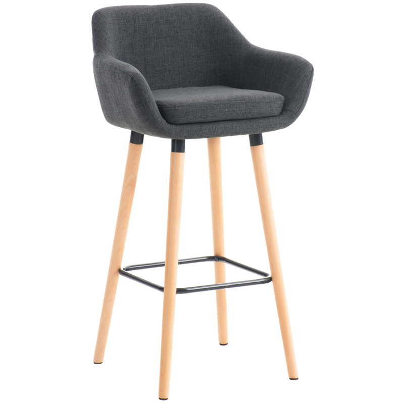 Tabouret de bar en tissu Grant gris foncé