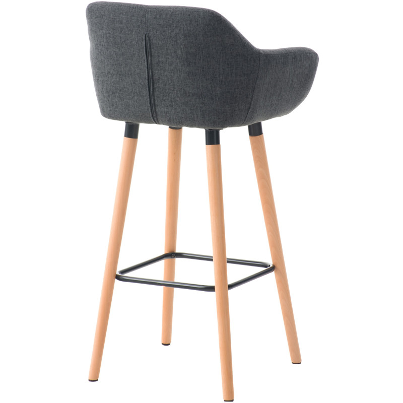 Tabouret de bar en tissu Grant gris foncé
