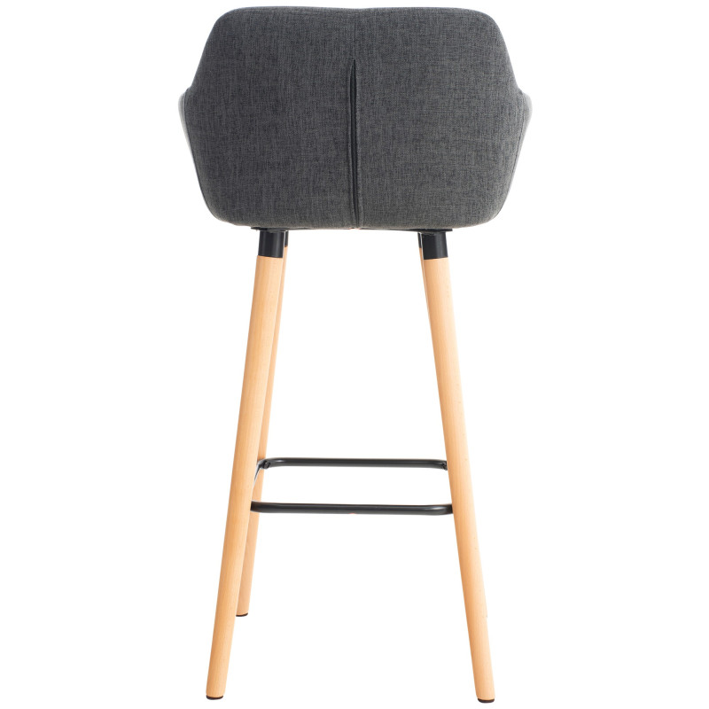 Tabouret de bar en tissu Grant gris foncé
