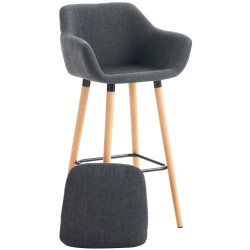 Tabouret de bar en tissu Grant gris foncé