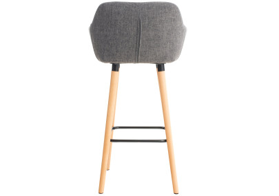 Tabouret de bar Grant, tissu gris clair