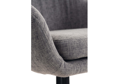 Tabouret de bar Grant, tissu gris clair