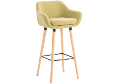 Tabouret de bar Grant en tissu vert clair