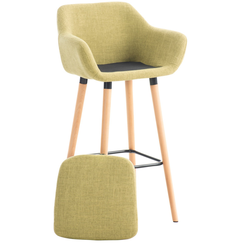 Tabouret de bar en tissu Grant vert clair