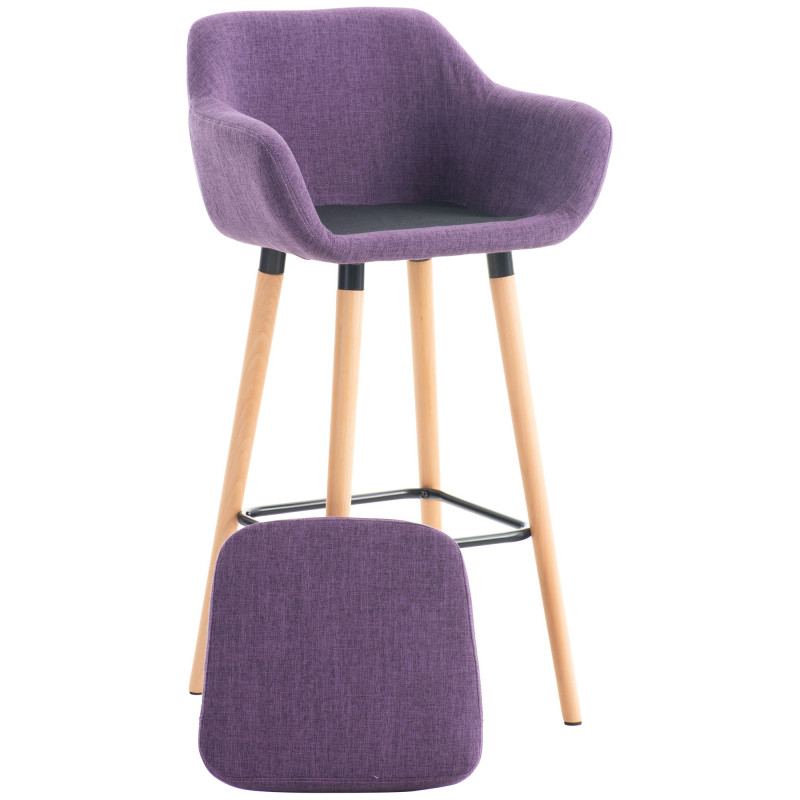 Tabouret de bar en tissu Grant violet