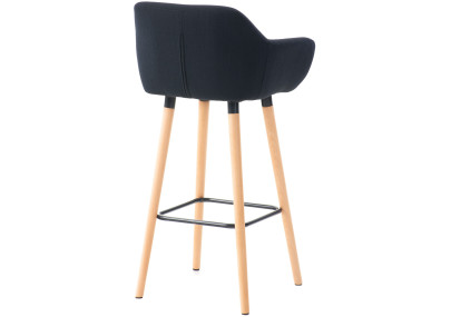 Tabouret de bar Grant, tissu noir