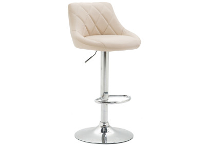 Tabouret de bar Lazio similicuir chrome crème