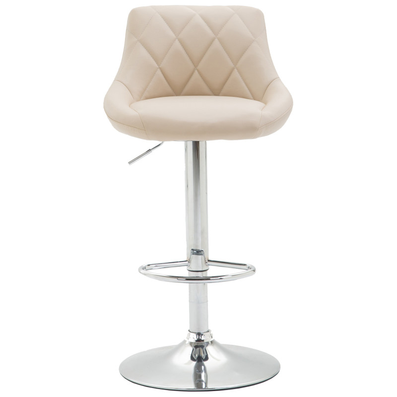Tabouret de bar Lazio similicuir chrome crème