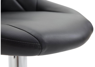 Tabouret de bar Lazio similicuir chrome noir