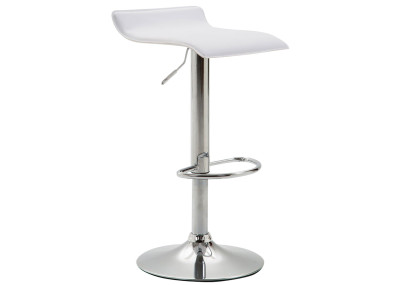 Tabouret de bar Dyn V2 en cuir synthétique chromé blanc