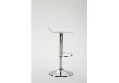 Tabouret de bar Dyn V2 en cuir synthétique chromé blanc