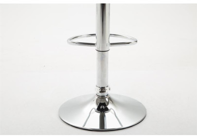 Tabouret de bar Dyn V2 en cuir synthétique chromé blanc