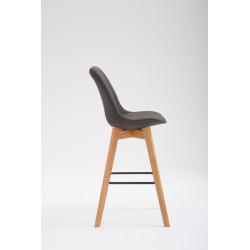 Tabouret de bar Metz en tissu Natura gris foncé