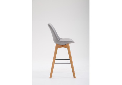 Tabouret de bar Metz, tissu Natura, gris