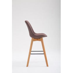 Sgabello METZ in tessuto marrone,natura