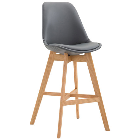 Tabouret de bar Cannes, similicuir, Natura gris