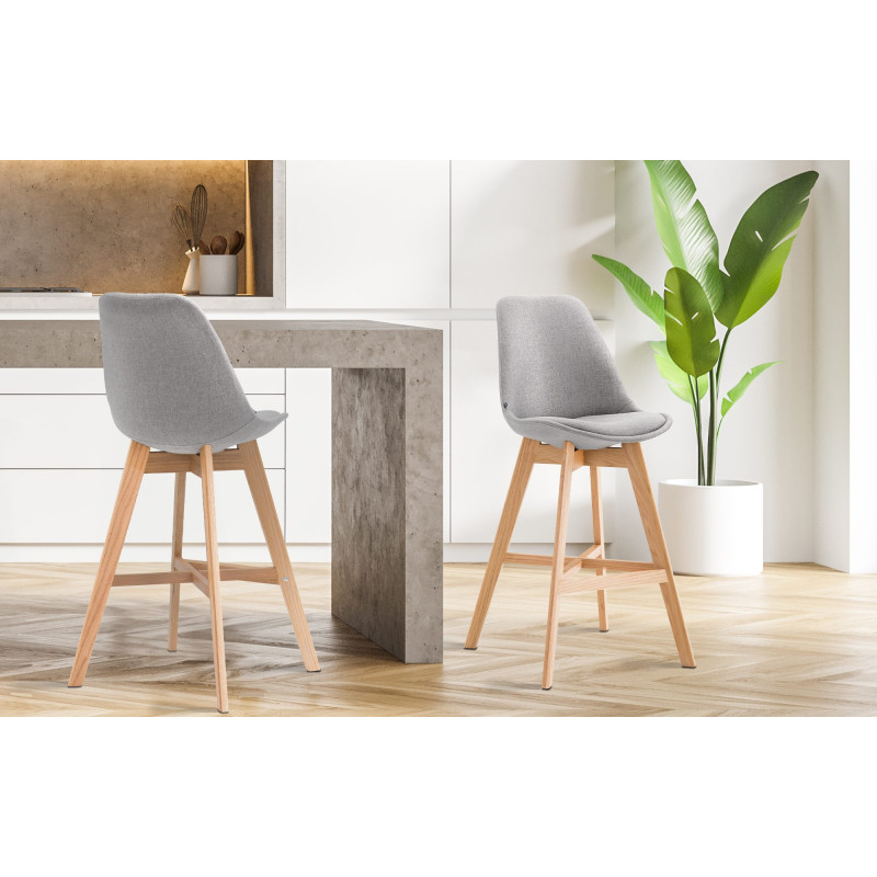Tabouret de bar Cannes tissu Natura gris