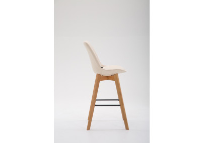 Tabouret de bar Metz, similicuir, crème Natura