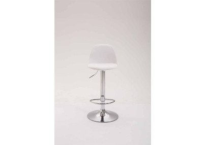 Sgabello di design KIEL in polipropilene e similpelle cromo,bianco