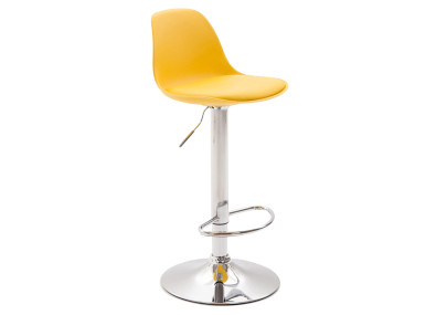 Tabouret de bar Kiel en cuir artificiel jaune